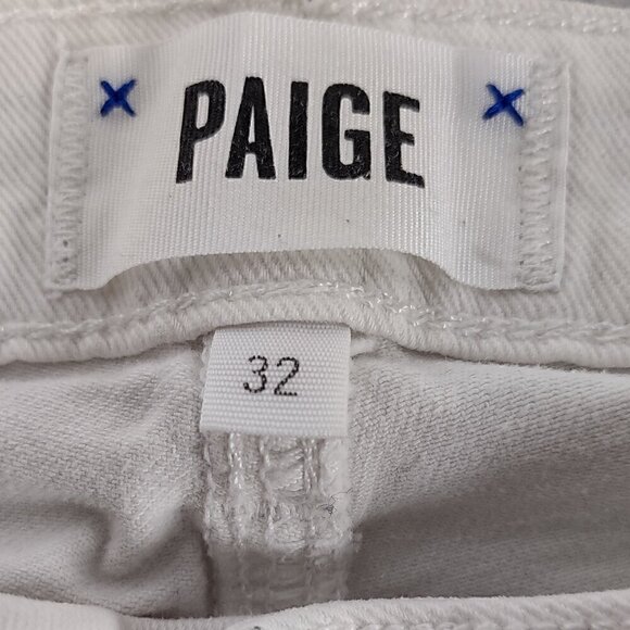 Paige Kylie Crop White Jeans With 5 Pockets Zip Fly With Button Closure Size 32 - Picture 10 of 12